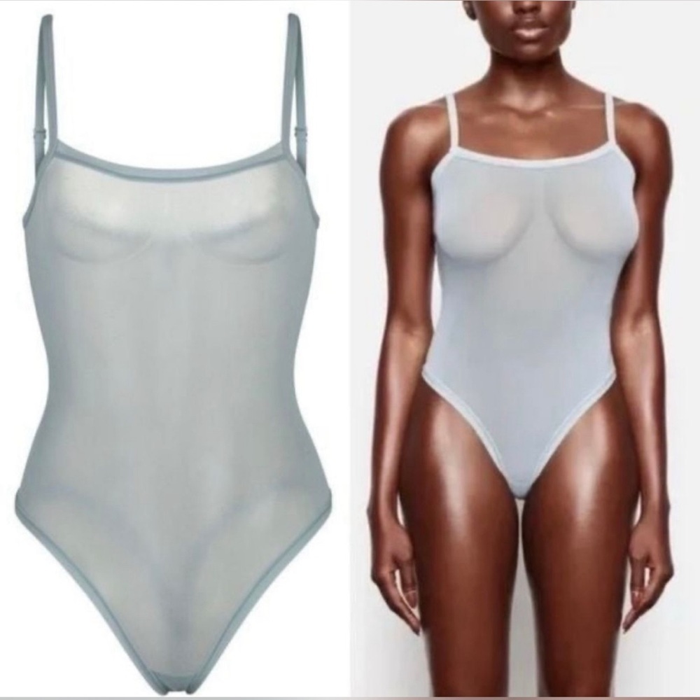 NWT Skims Summer Mesh Cami
Bodysuit, size Large in Sky (Limited Edition color)
